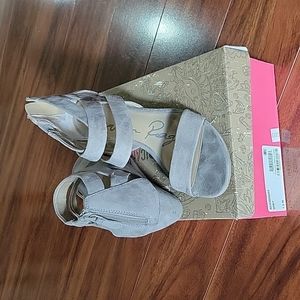 Suede Light Grey American Rag Wedge Sandal